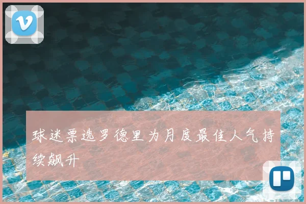 球迷票选罗德里为月度最佳人气持续飙升